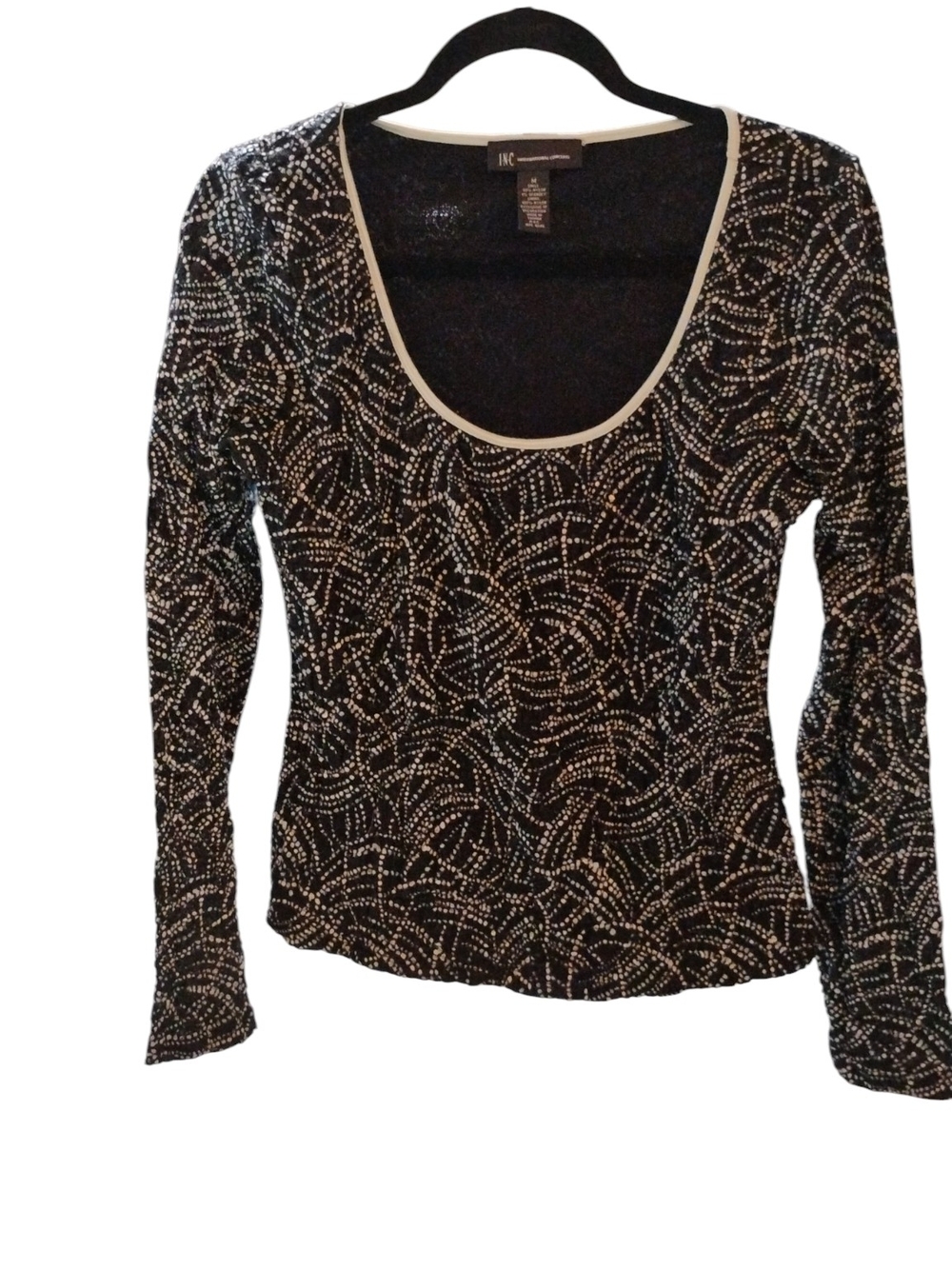 I.N.C. International Concepts Black, White Top SZ M